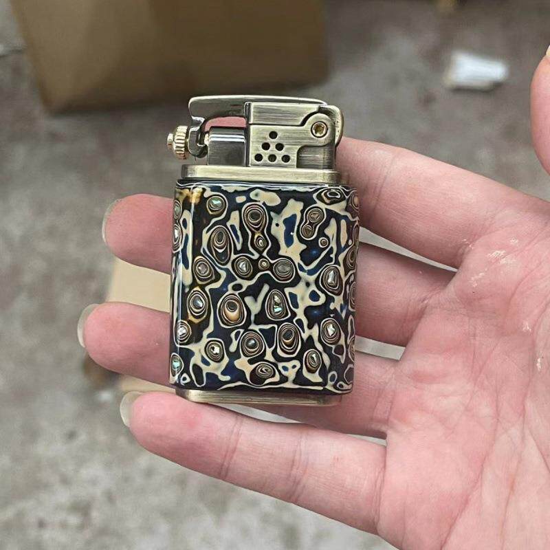大漆老九门打火机金丝楠木雕煤油风打火机创意新款摆件
