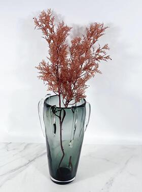 简约现代玻璃花瓶轻奢样板房售楼部客厅摆件桌面插花琉璃大号花器