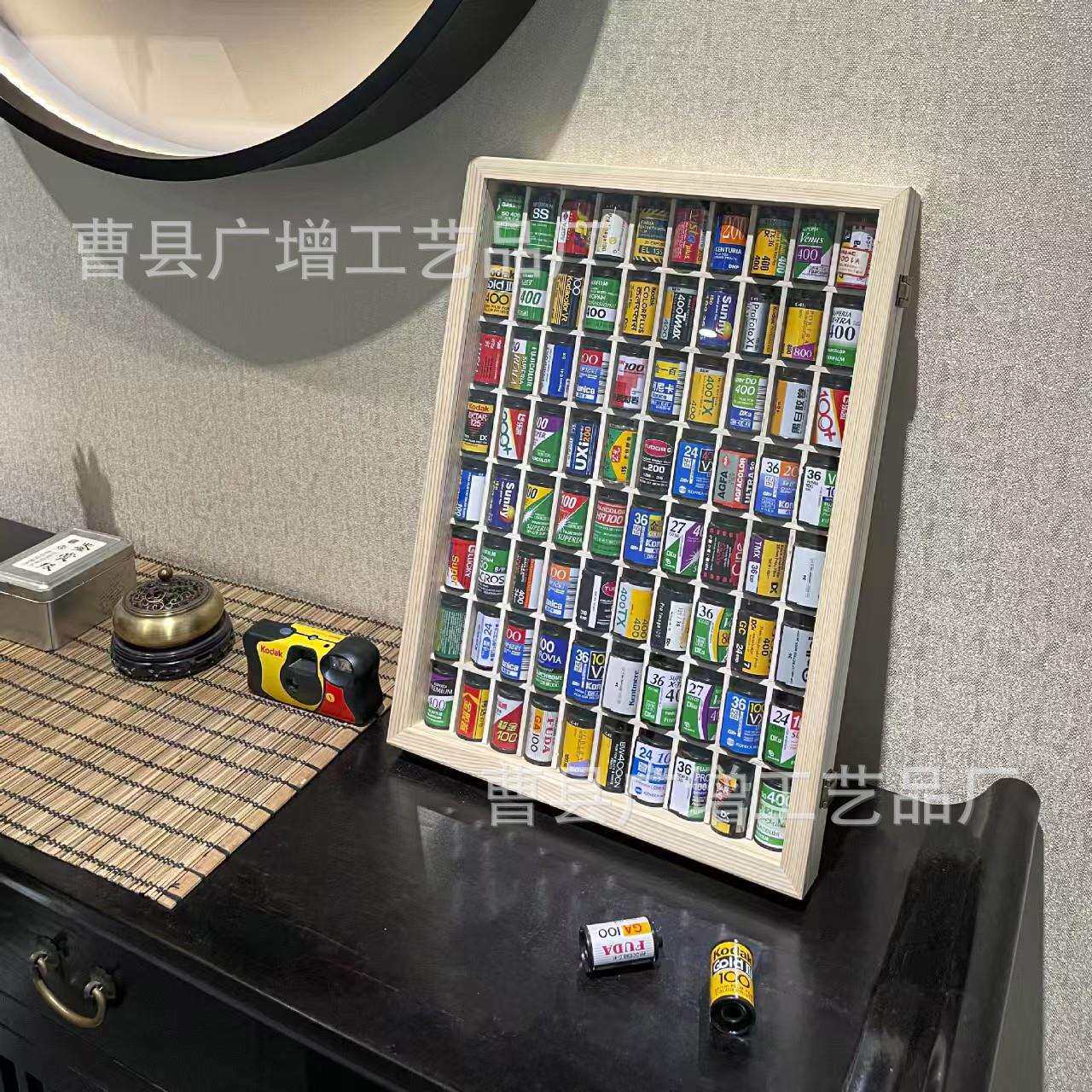 跨境木制胶卷相框收纳盒胶卷壳胶卷暗盒木质创意收藏展示盒装饰框