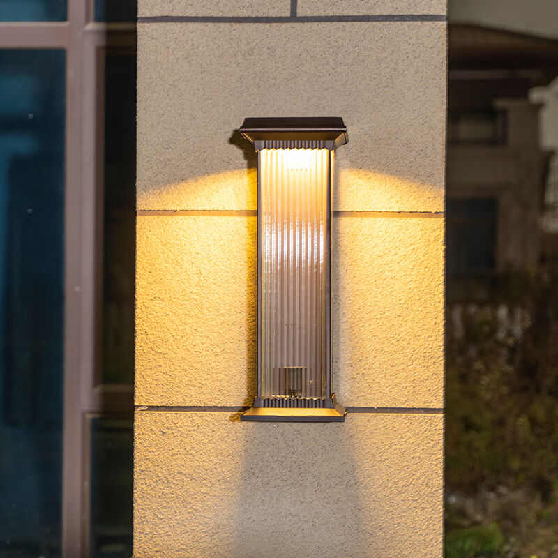 太阳能中式户外壁灯防水庭院别墅阳台花园门口接电两用长条墙壁灯