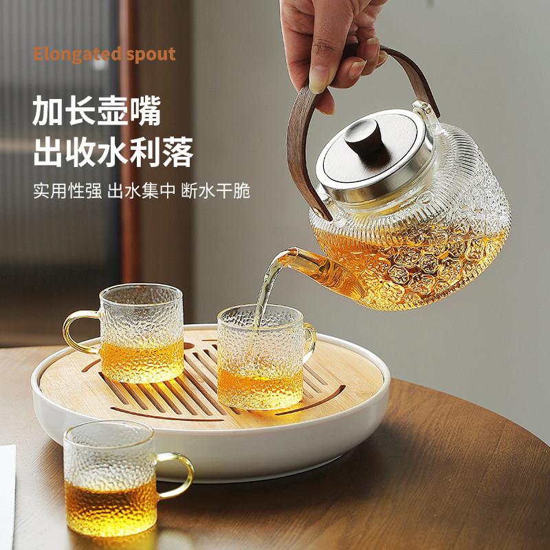 黑蒸晶煮茶用JQY-345器泡炉茶玻璃煮茶壶烧水壶茶具白茶家全自动