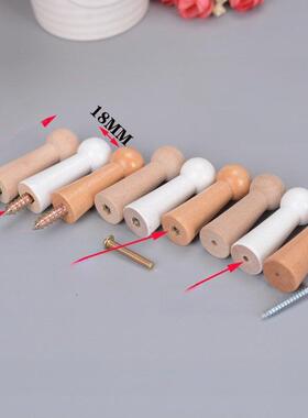 简单实用的DIY创意实木球挂钩大衣挂钩白色实木衣架大衣挂钩