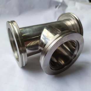 管道连接器63定制 304不锈钢 ISO125高真空 同径 三通弯头80接头