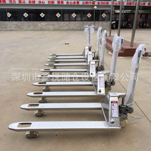 吨全不锈钢手动搬运车5吨镀锌手拉叉车液压托盘车地牛电子叉车称