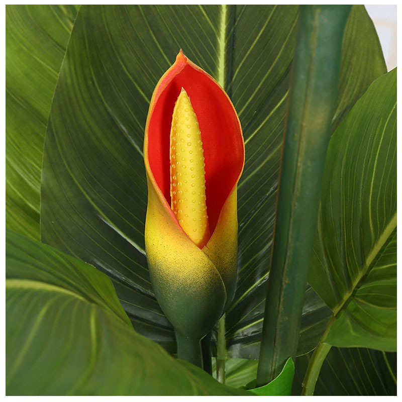 厂家直供仿真美人蕉花塑料假花树室内客厅摆件绿植盆栽园艺大叶绿