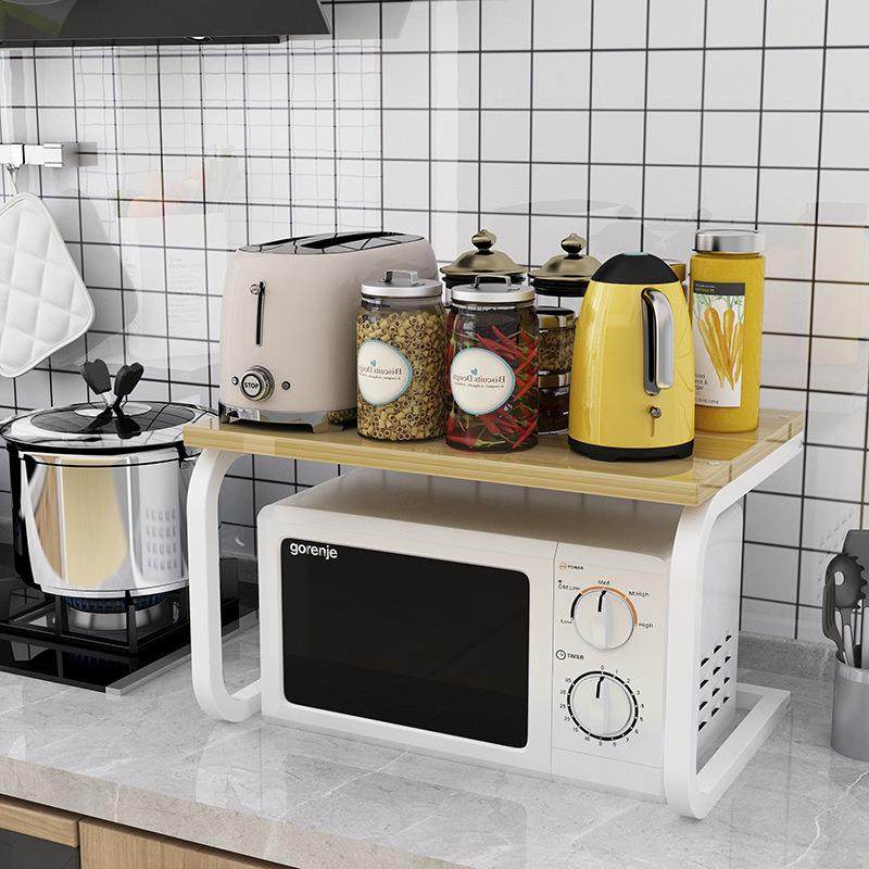 厨房用品置物架微波炉烤箱台上架桌面调料收纳架厨房收纳柜