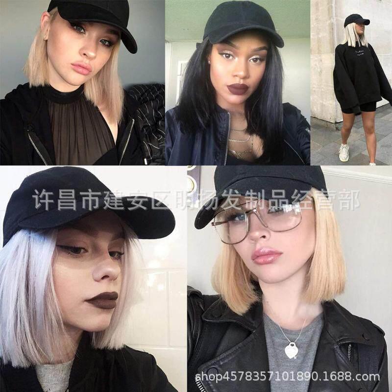 新款直销假发帽一体式子女短发棒球帽bobo头鸭舌帽假发夏天时尚网