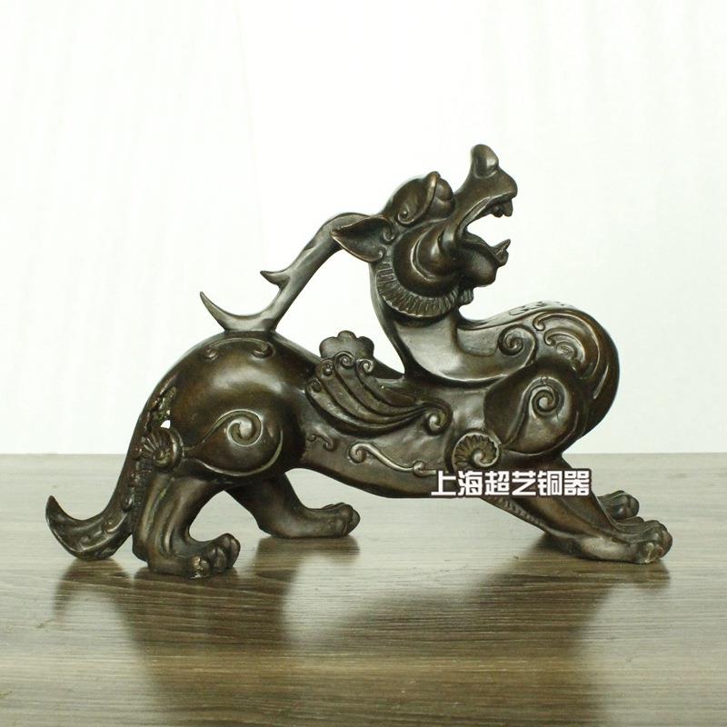 铜貔貅摆雕件一招财摆WIZ设金对属工品定艺做生产铜器铜塑