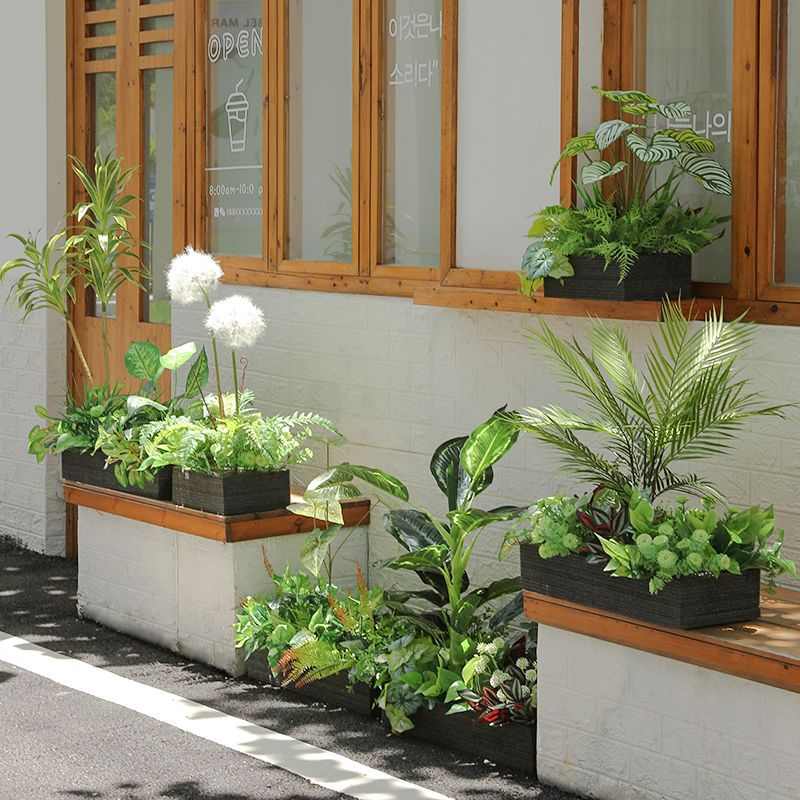 仿真花假花摆设假绿植户外庭院花箱造景客厅窗台仿真植物组合软装