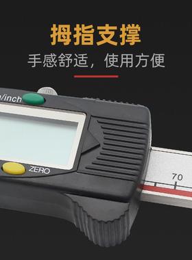 度数显深游标卡尺不锈钢高精度带BUL钩表盘钩双深度尺0-150单mm