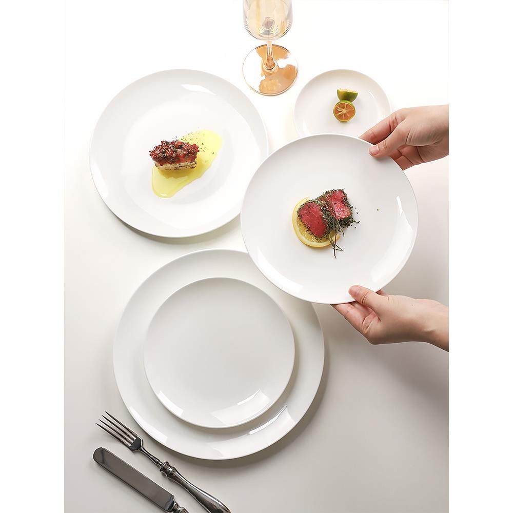 骨瓷纯白吐骨盘酒店餐具陶瓷面食西餐盘平板浅盘家居高端,餐饮具,盘,淘宝优惠券,粉丝福利购,淘宝优惠卷