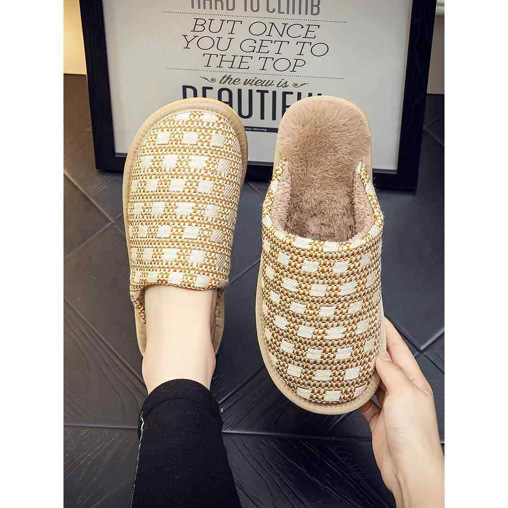 拖鞋男士高端麻布面透气秋冬季居家用带绒棉室内厚底防滑家0830b,流行男鞋,休闲拖鞋,淘宝优惠券,粉丝福利购,淘宝优惠卷