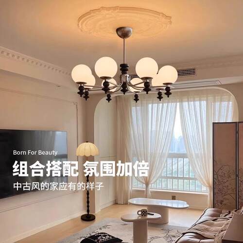 中古风复古客厅吊灯新款全光谱护眼灯大厅餐桌照明灯艺术灯饰灯具