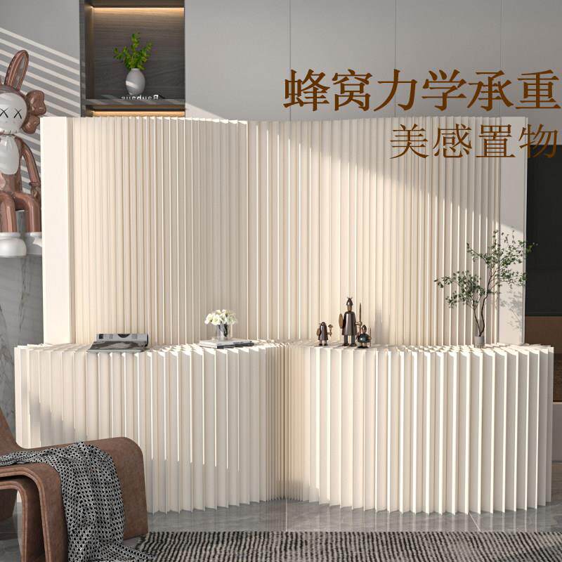 纸屏风隔断置物展台墙陈列办公室隔断美容院展会分隔板墙简易自装