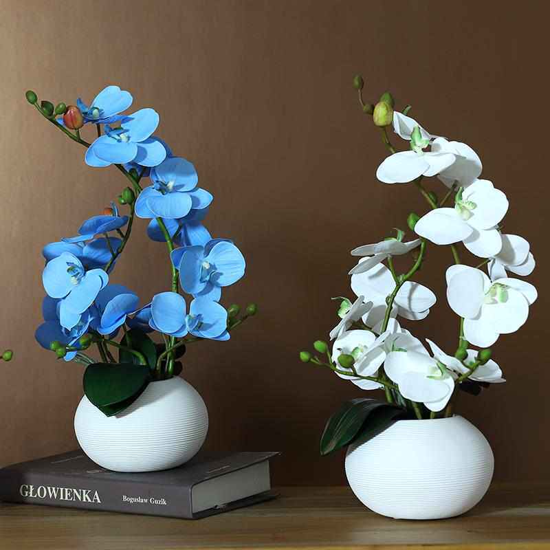 天台悦先蝴蝶兰仿真假花轻奢高端摆设现代简约家居客厅桌面装饰花