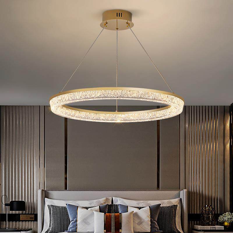 意式现代简约轻奢客厅吊灯设计师餐厅卧室别墅极简大气圆环形灯具