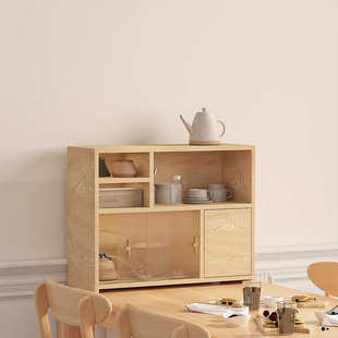 厨房置物架多层桌面收纳柜碗碟杯架茶水柜亚克力储物柜客厅带门