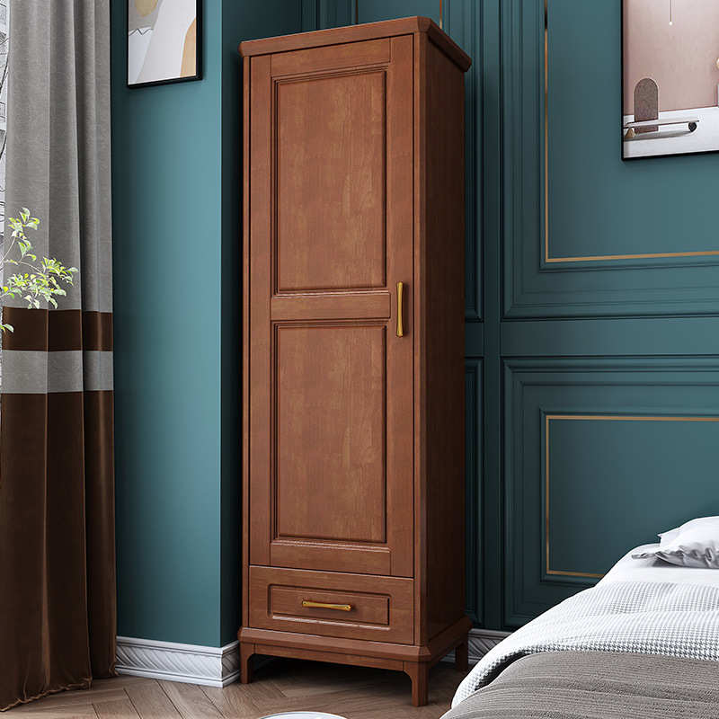实木单门衣柜60cm宽窄柜家用卧室小衣柜收纳立柜小户型衣橱收纳柜