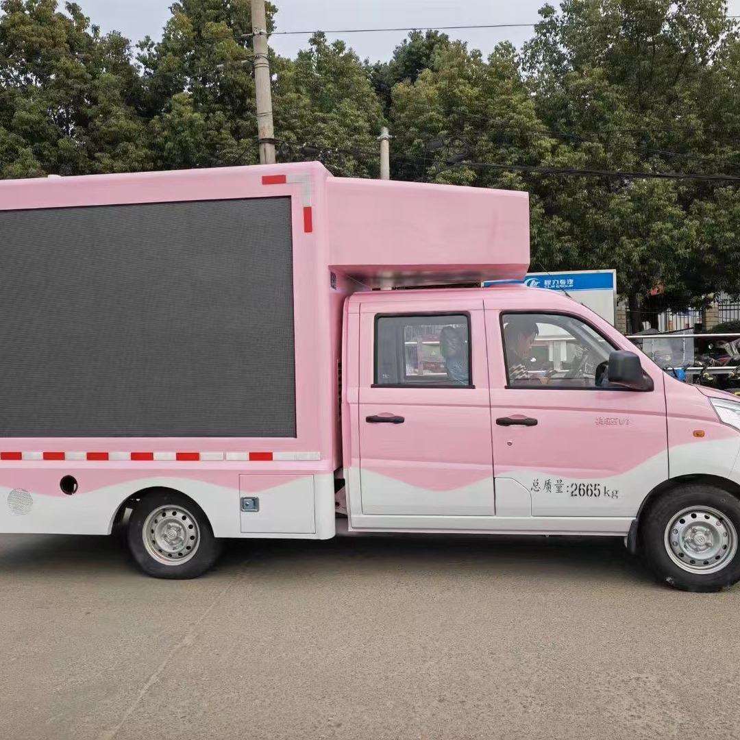 广西双排座程力LED广告车流动宣传车小型车视频流动舞台车