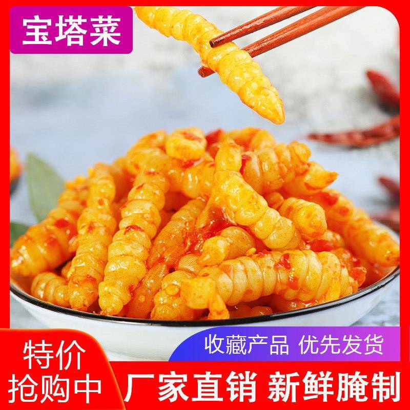 500g袋红油地环宝塔菜农家自制咸菜螺丝菜下饭菜香辣酱菜包邮