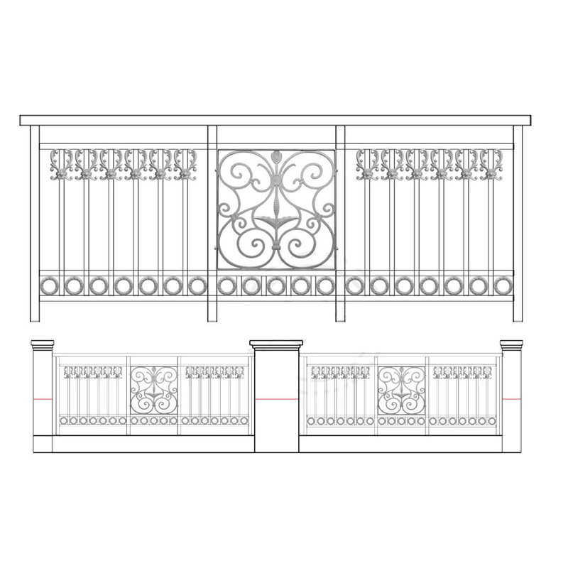 平台装饰栅栏扶手安装铝合金栏杆烤漆绿道长廊护栏花园造型围栏