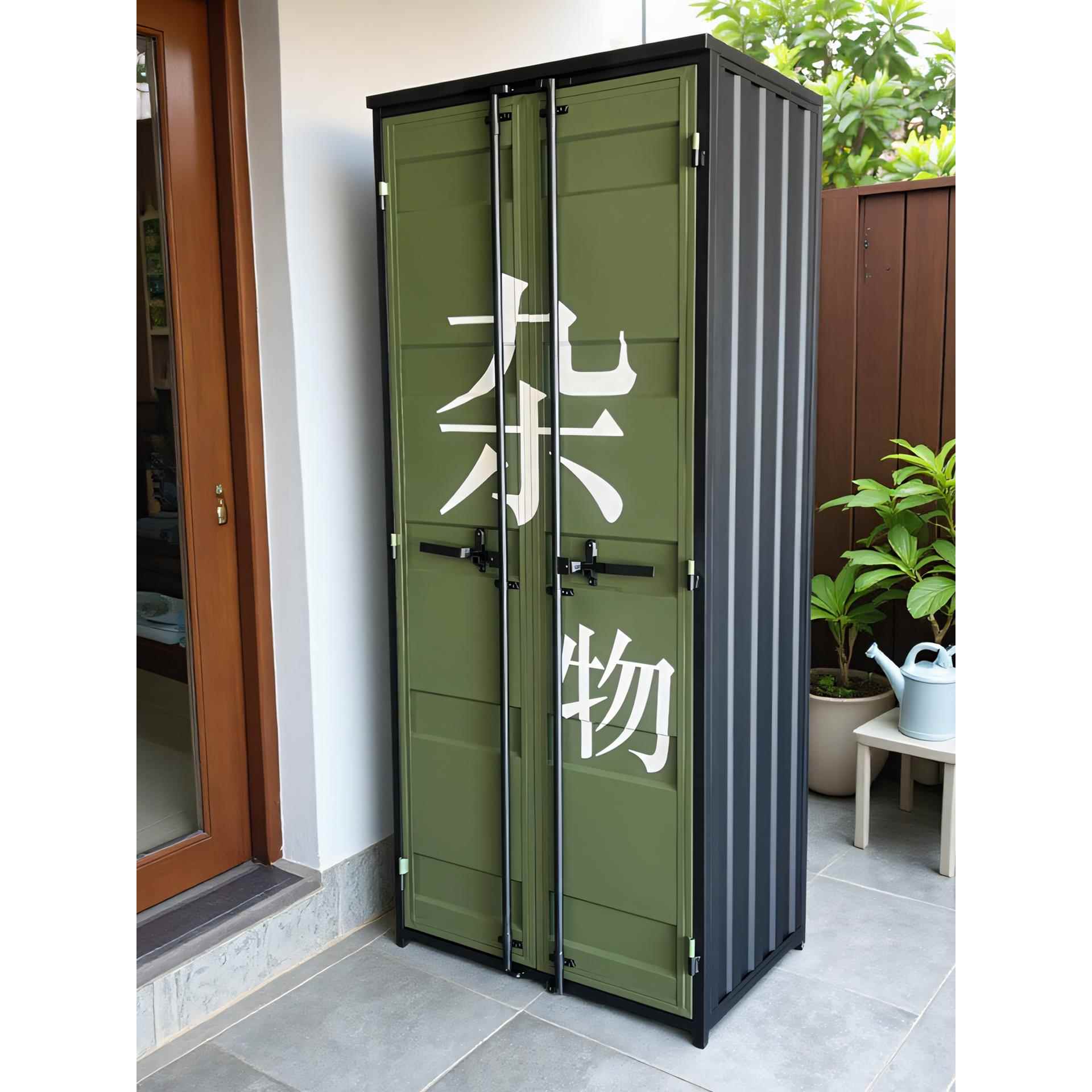 工业风铁艺集装箱杂物柜定制车库阳台铁皮收纳衣柜户外工具储物柜