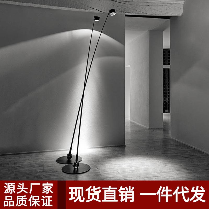 北欧极简落地灯后现代设计师酒店别墅展厅售楼处客厅沙发长杆地灯