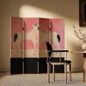 中古风简易入户屏风隔断可折叠移动家用民宿酒店餐厅装 饰背景法式