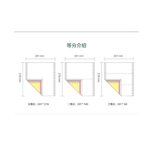 乐活电脑连打纸二联三联四联五联二等分 241-2-3-4针式打印纸