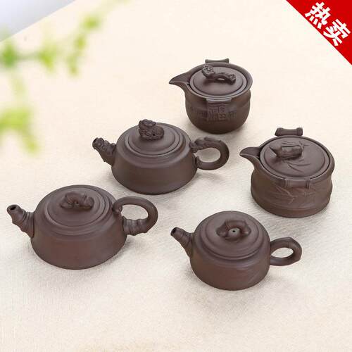 宜兴紫砂壶收藏茶壶纯手工特价原矿朱泥陶瓷茶具套装