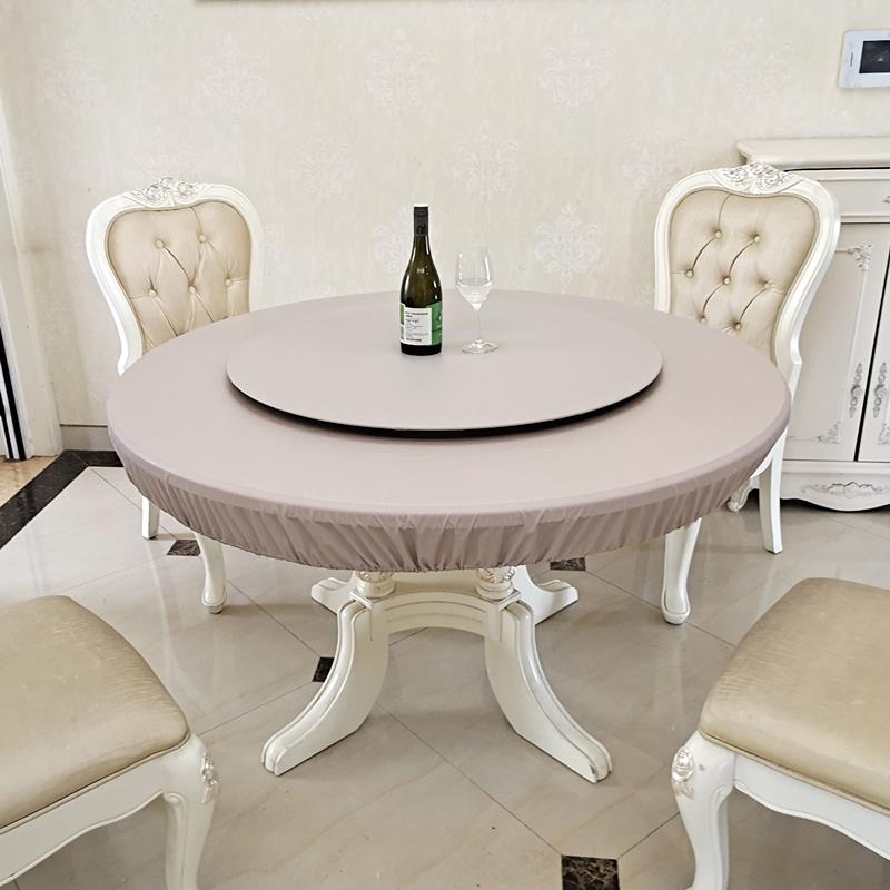 桌防水圆防色免洗圆简形布23077油全桌包边现代茶约几垫弹力圆纯