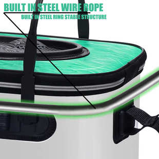 2025新款钓鱼水桶折叠活鱼桶eva厚钓鱼箱渔户桶钓鱼鱼护包批发