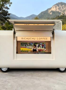 网红云仓多功能飞机翼小吃车户外移动餐车商用餐厅咖啡奶茶售卖车