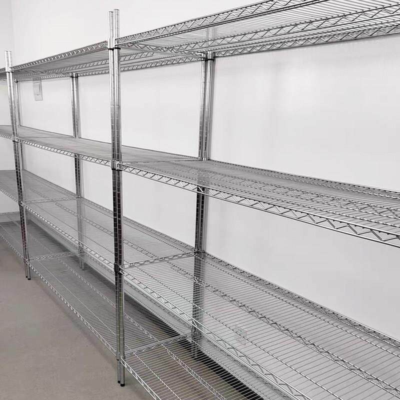 四层储物架不锈钢色架子落地展示架厨房置物架家用收纳架多层铁架