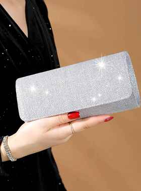 潮牌韩版新款手拿包女高级感晚宴礼服旗袍宴会名媛风包斜挎包单肩