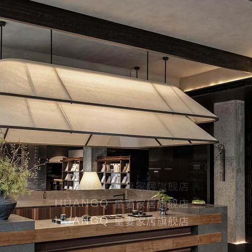 吧台吊灯餐厅高端餐饮轻奢前台装饰布艺商用咖啡厅酒店设计师款灯
