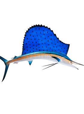 玻璃钢仿真模型旗鱼半边室内装饰玻璃钢雕塑海洋工艺品墙壁挂饰