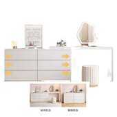 梳妆台卧室现代简约斗柜一体小户型收纳柜奶油风书桌可伸缩化妆桌