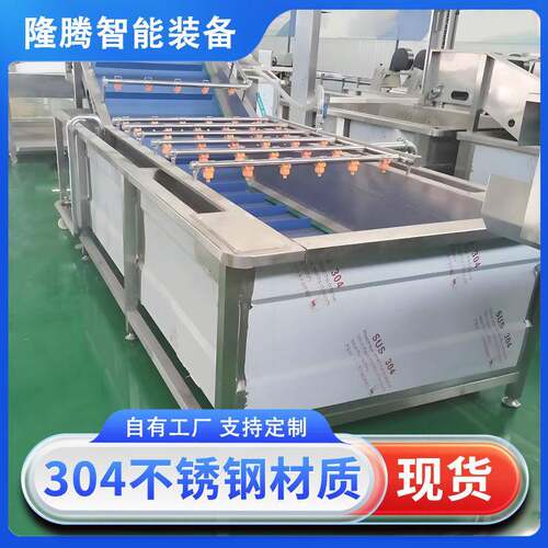 商用瓜果毛刷清洗机全自动海产品气泡清洗设备红薯土豆清洗线