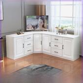 卧室转角柜实木组合多功能电视柜储物柜客厅墙角柜现代简约三角柜