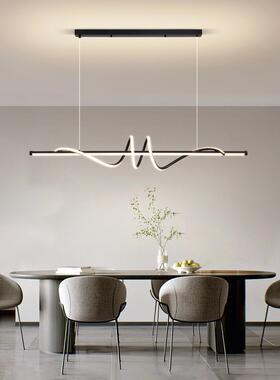 餐厅吊灯轻奢饭厅餐桌吧台灯具现代简约设计师极简长条餐厅灯R001