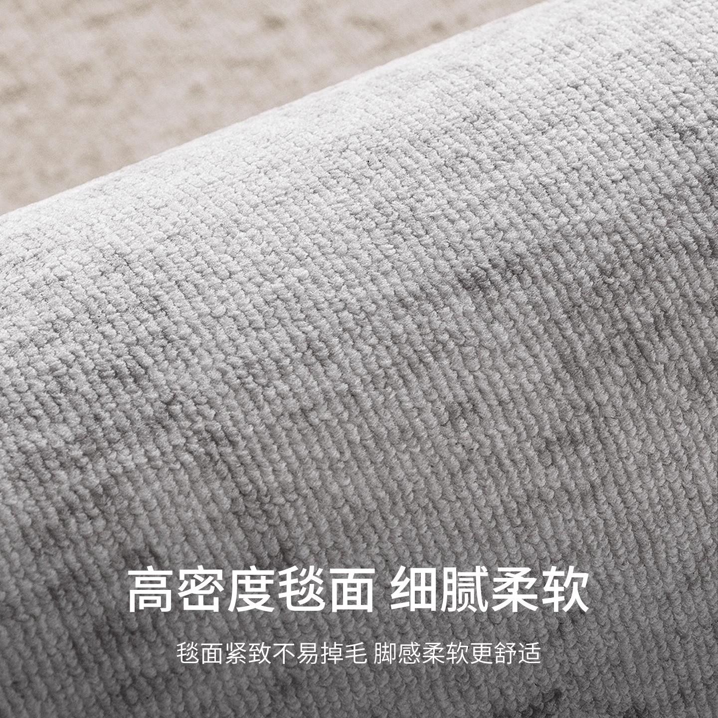 新款轻奢地毯灰色高级感地垫子极简风免洗可擦卧室床边现代沙发毯