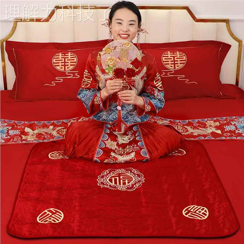坐福结婚新娘出嫁坐福女百福方坐垫婚TSI被礼垫子福垫婚垫庆用品