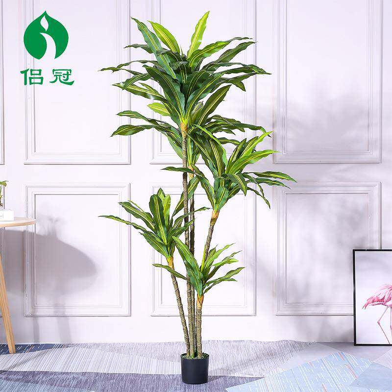 台工厂仿真西铁巴巴西木绿植盆栽仿真植物树家居阳装饰摆-件假花