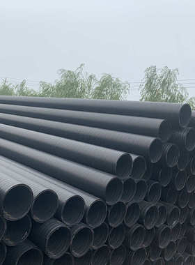 HDPE双平壁钢塑复合缠绕管 地埋300sn8排污水管中空壁塑钢缠绕管