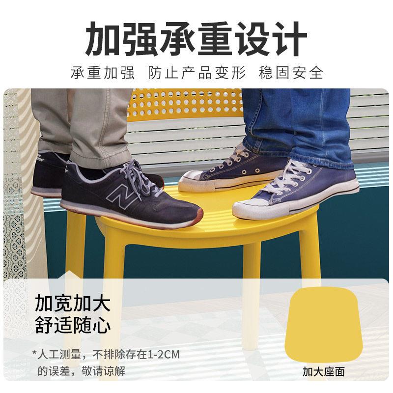 塑料椅子加家用厚餐椅佐致(收叠放书桌凳子靠背简约现餐厅商可用