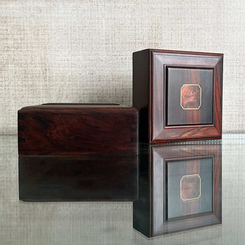 大红酸枝黄杨嵌瘿木首饰盒红木中式珠宝首饰盒手串收纳盒子