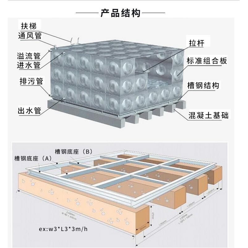 不锈钢组合式水箱不锈钢水箱 圆形定压补水装置引水罐