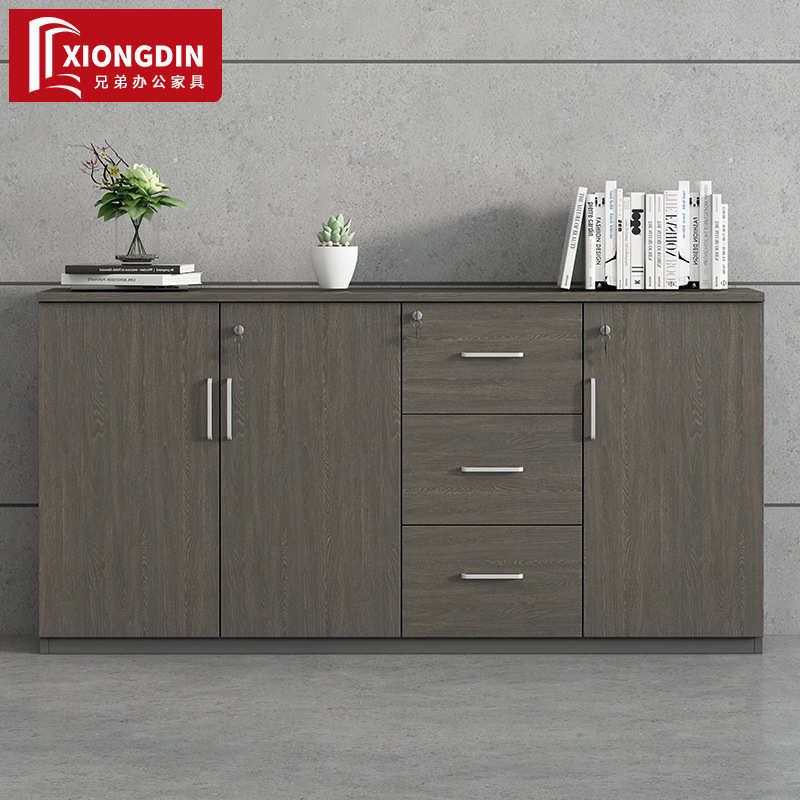 文件柜资料柜矮柜木质带锁档案柜小型办公室纳储物边柜隔断收柜用