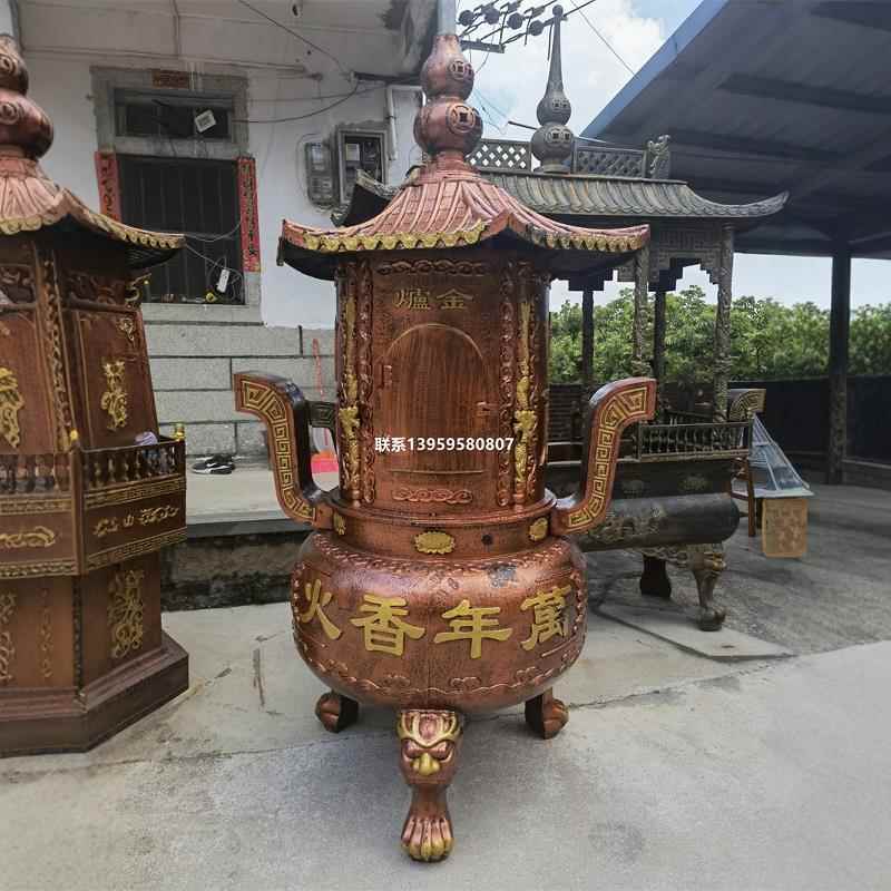 祠堂铸铁烧纸炉寺庙烧元宝炉宗祠化钱炉定制户外烧金炉化宝炉银炉